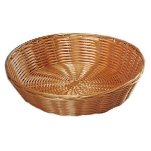 Корзина плетеная для хлеба; полиротанг; диаметр=23, высота=6 см.; коричневый