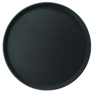 Поднос круглый; пластик,прорезиненный; диаметр=406, высота=25 мм; цвет: черный