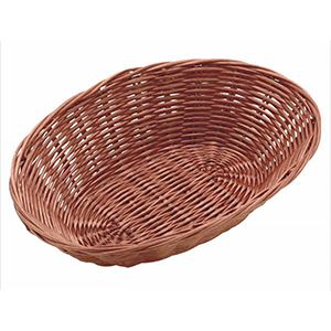 Корзина плетеная для хлеба овальная; полиротанг; H=6.5,L=23,B=15см; темно-коричневая
