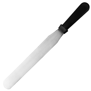 Лопатка кухонная «Проотель»; сталь нержавеющая,пластик; длина=440/310, ширина=42 мм; металлический,цвет: черный