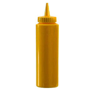 Емкость для соусов; пластик; 350 мл; диаметр=5.5, высота=20.5 см.; желтый