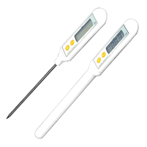 Термометр электронный (-50 и 300C); пластик,сталь; высота=1, длина=27, ширина=10 см.; белый,металлический