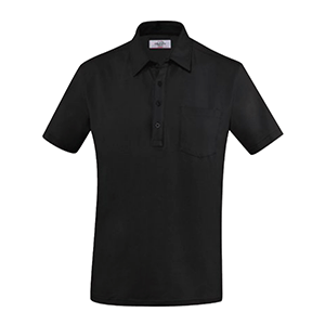Рубашка поло мужская,размер S; хлопок,эластан; цвет: черный