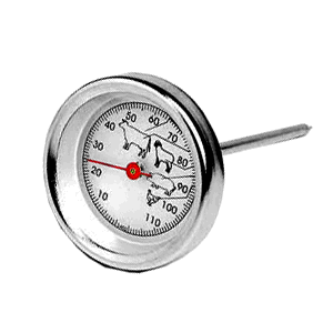 Термометр для мяса (0+120С); сталь, пластик; D=52, L=165/145мм; металлический, красный