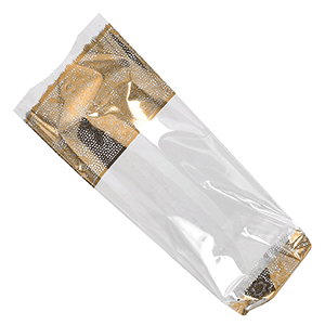 Упаковка кондитерская с узором (100 штук); полипропилен, картон; длина=27.5, ширина=12 см.; прозрачный, цвет: золотой
