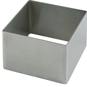 Форма кондитерская квадратная; сталь нержавеющая; высота=4.5, длина=6, ширина=6 см.