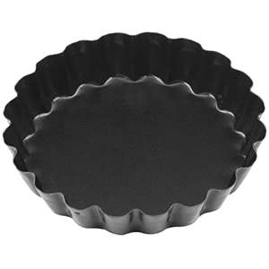 Форма для выпечки рифленая; сталь, антипригарное покрытие ; D=10см; черный