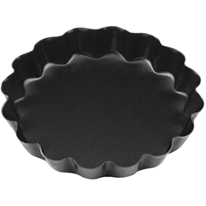 Форма для выпечки рифленая; сталь, антипригарное покрытие ; D=8см; черный