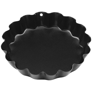 Форма для выпечки рифленая; сталь, антипригарное покрытие ; D=7см; черный