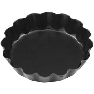 Форма для выпечки рифленая; сталь, антипригарное покрытие ; D=6см; черный