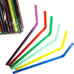 Трубочки со сгибом [250 шт]; D=0.8,L=24см; разноцветный