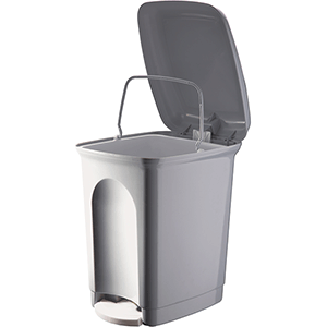 Контейнер для мусора с педалью светло-серый;  полипропилен;  7л
