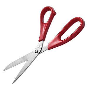 Ножницы; сталь нержавеющая,пластик; высота=1, длина=25, ширина=11 см.; металлический, красный