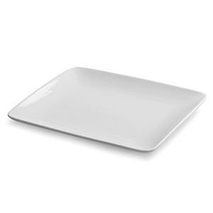 Тарелка прямоугольная «Плаза»; материал: фарфор; длина=25, ширина=22 см.; белый