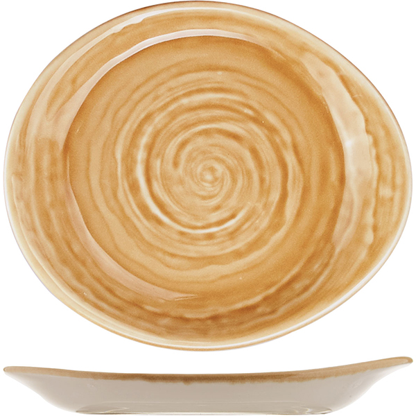 Тарелка пирожковая; фарфор; D=15.5см; бежевый цвет