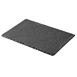 Блюдо прямоугольное «Базальт»; материал: фарфор; длина=30, ширина=20 см.; цвет: черный,матовый
