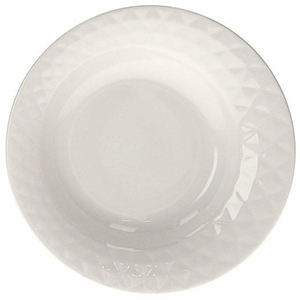 Тарелка глубокая «Диамантэ»; фарфор; D=22см; белый