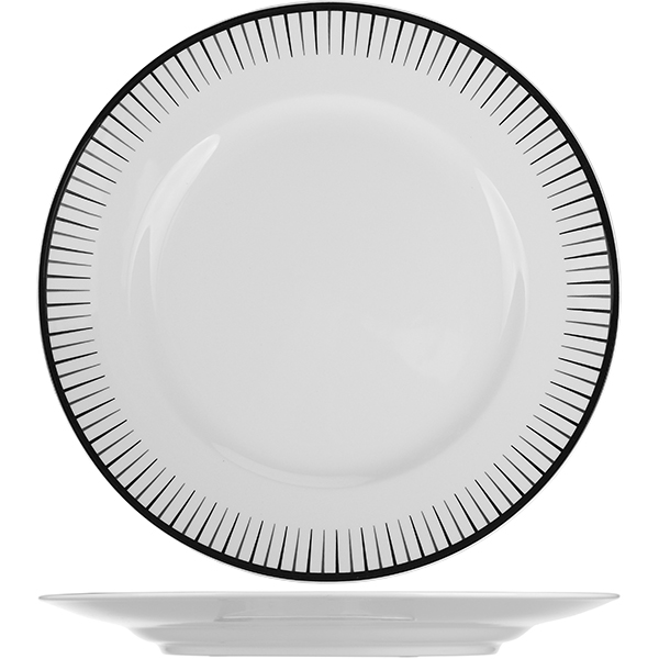 Тарелка «Жансан Блэк»; фарфор; D=285,H=30мм; белый,черный