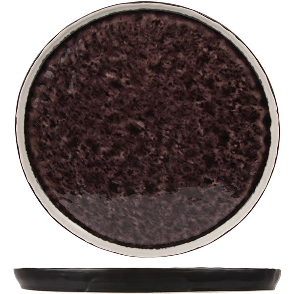 Тарелка «Лагуна»; керамика; D=27см; фиолетовый,черный