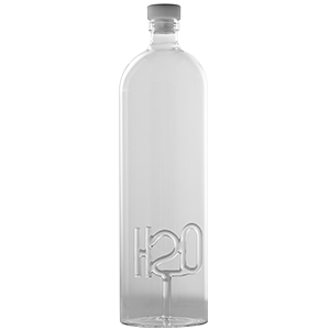 Бутылка с пробкой «H2O»; стекло; 1500мл; D=90,H=320мм
