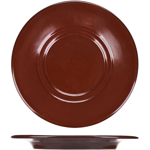 Блюдце «Шоколад»; фарфор; D=15.5,H=2см; темно-коричневая