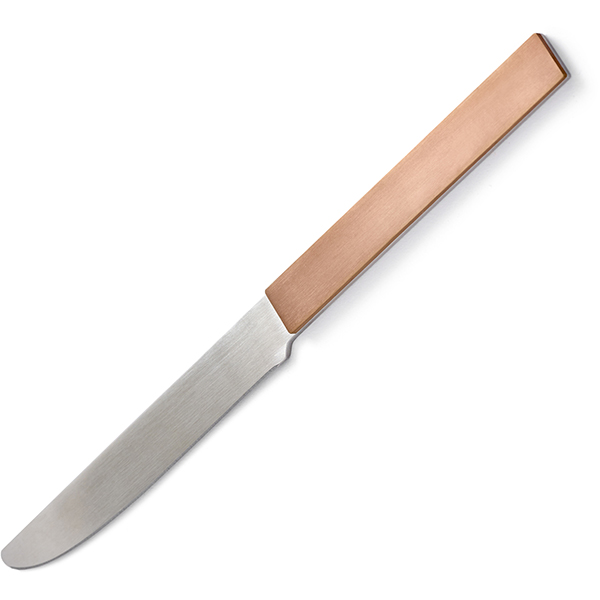 Нож столовый; сталь нержавейка; коричневый 