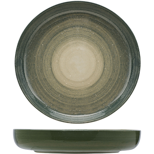 Тарелка глубокая «Дестино Грин»; керамика; D=21.5,H=3.5см; зеленый