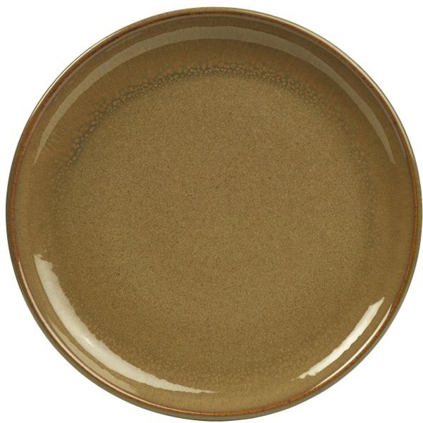 Тарелка мелкая «Терра Браун»; керамика; D=24см; коричневый ,зеленый 