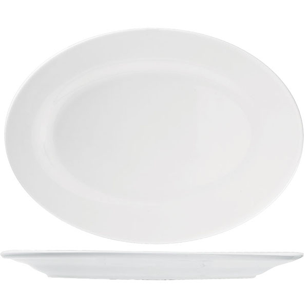 Блюдо овальное «Кунстверк»; материал: фарфор; высота=2.8, длина=35, ширина=27 см.; белый