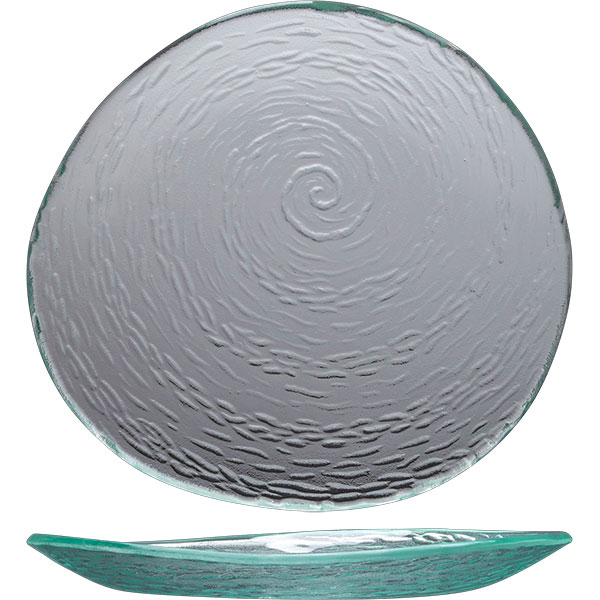 Тарелка мелкая «Скейп гласс»; стекло; D=25см; прозрачное 