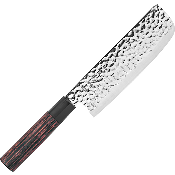 Нож кухонный «Накири»; сталь нержавейка, дерево; L=16.5см