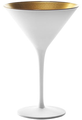 Коктейльная рюмка «Олимпик»; хрустальное стекло; 240мл; D=116,H=172мм; белый,золотой