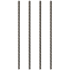 Трубочки «Зигзаг» [100 шт]; бумага; D=0.6,L=20см; белый,черный