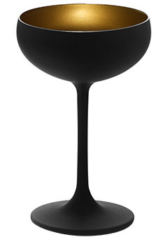 Шампанское-блюдце «Олимпик»; хрустальное стекло; 230мл; D=95,H=147мм; черный,золотой