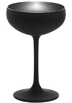 Шампанское-блюдце «Олимпик»; хрустальное стекло; 230мл; D=95,H=147мм; черный, серебряный 