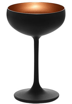 Шампанское-блюдце «Олимпик»; хрустальное стекло; 230мл; D=95,H=147мм; черный,бронз.