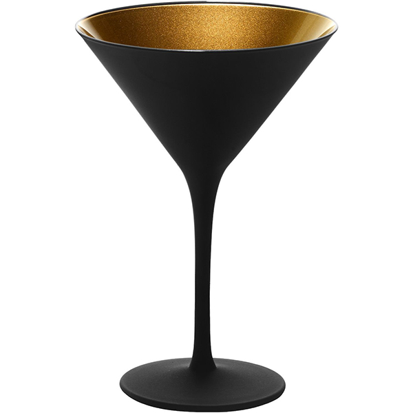 Коктейльная рюмка «Олимпик»; хрустальное стекло; 240мл; D=116,H=172мм; черный,золотой