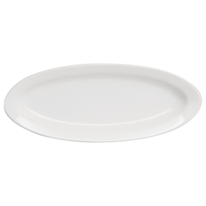 Блюдо овальное «Кунстверк»; материал: фарфор; высота=1.8, длина=24.5, ширина=10 см.; белый