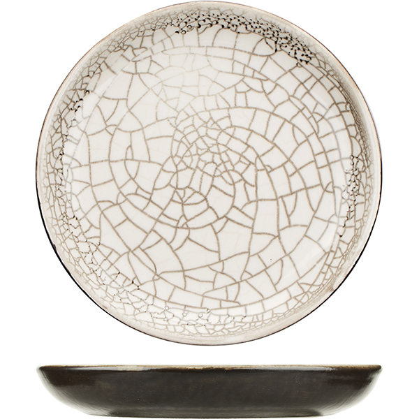 Тарелка без полей «День и ночь»;  керамика;  D=15см;  белый,черный