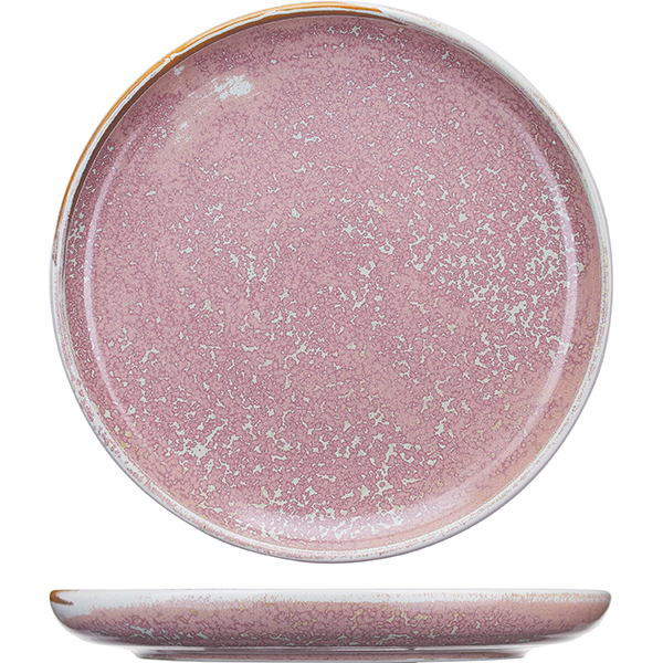 Тарелка с бортом «Пион»; фарфор; D=26,H=3см;  розовый 