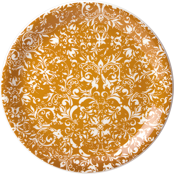 Тарелка мелкая «Инк»; фарфор; D=20,H=2см; оранжевый ,белый