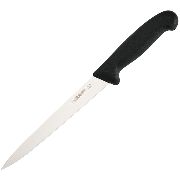 Нож для филе;  сталь нержавеющая,пластик;  ,L=20см;  черный