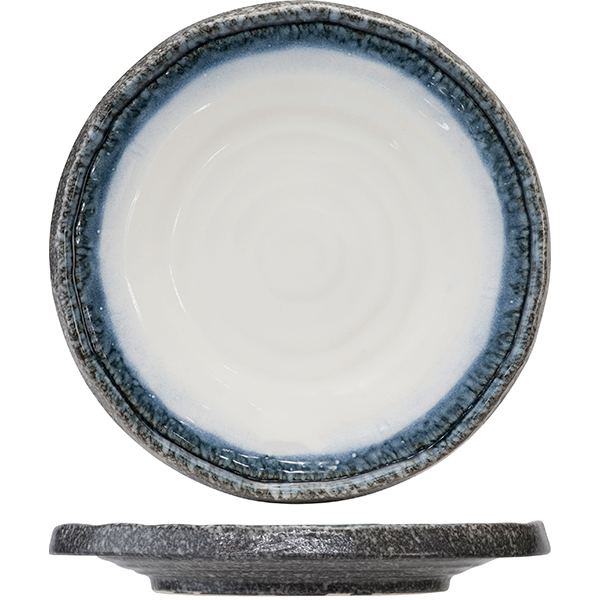 Тарелка; керамика; D=22,H=3см; белый,серый
