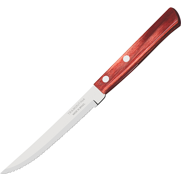 Нож для стейка с дерев.ручкой  сталь нержавеющая,дерево  ,L=228/115,B=7мм Tramontina