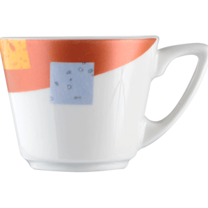 Чашка кофейная «Зен»; фарфор; 85мл; D=60,H=50,L=85мм; белый,оранжев.