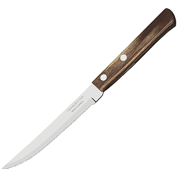 Нож для стейка с дерев.ручкой  сталь нержавеющая,дерево  ,L=210/110,B=15мм Tramontina