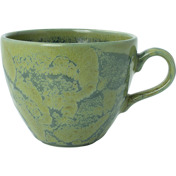 Чашка чайная «Аврора Везувиус Бернт Эмералд»; фарфор; 350мл; D=10,5см; бежев.,зелен.