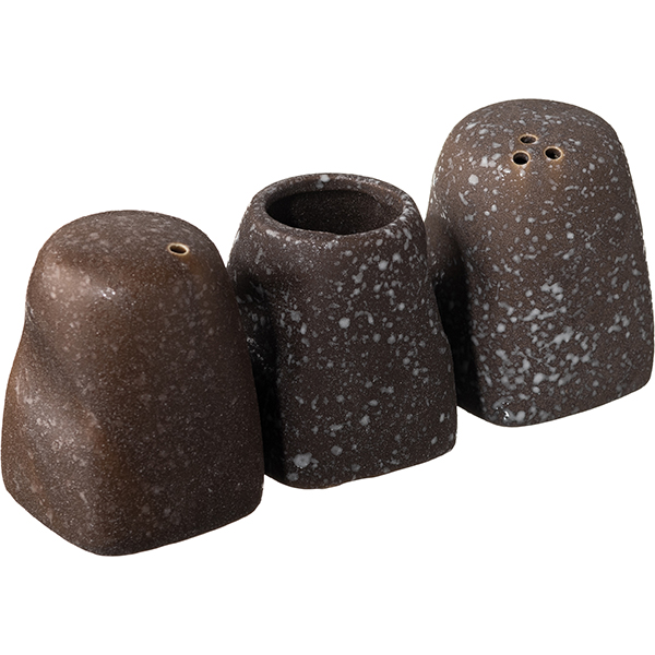 Набор соль/перец; керамика; ,L=51,B=63мм; матовый,черный