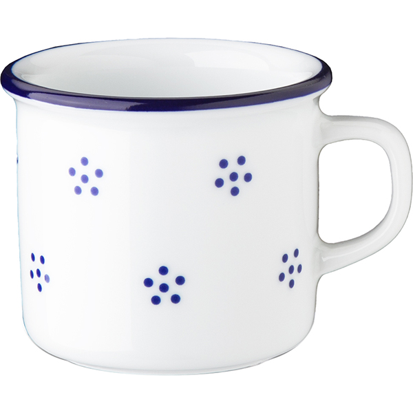 Чашка кофейная «Ретро Магс»; фарфор; 80мл; белый,синий