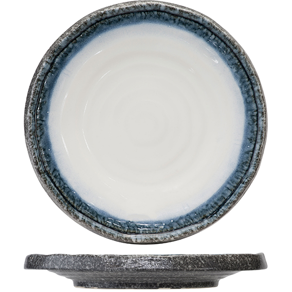 Тарелка; керамика; D=265,H=35мм; белый,серый